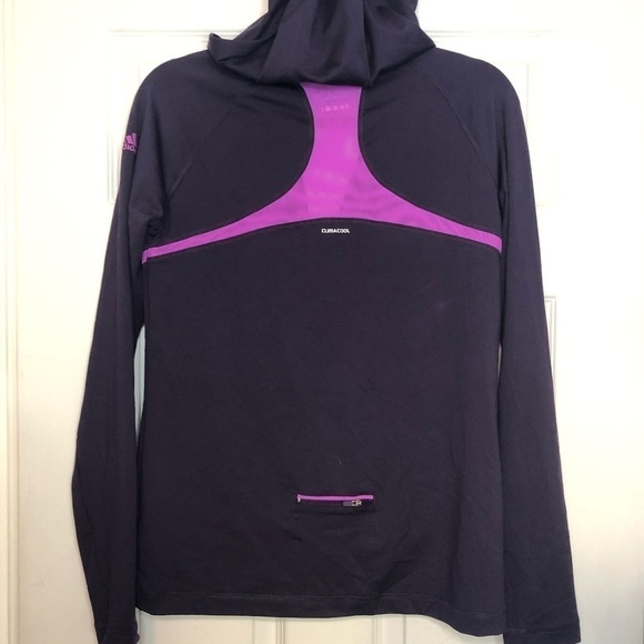 Adidas Climacool Athleisure Exercise Zip Up Purple Lightweight Jacket Medium - Picture 3 of 6